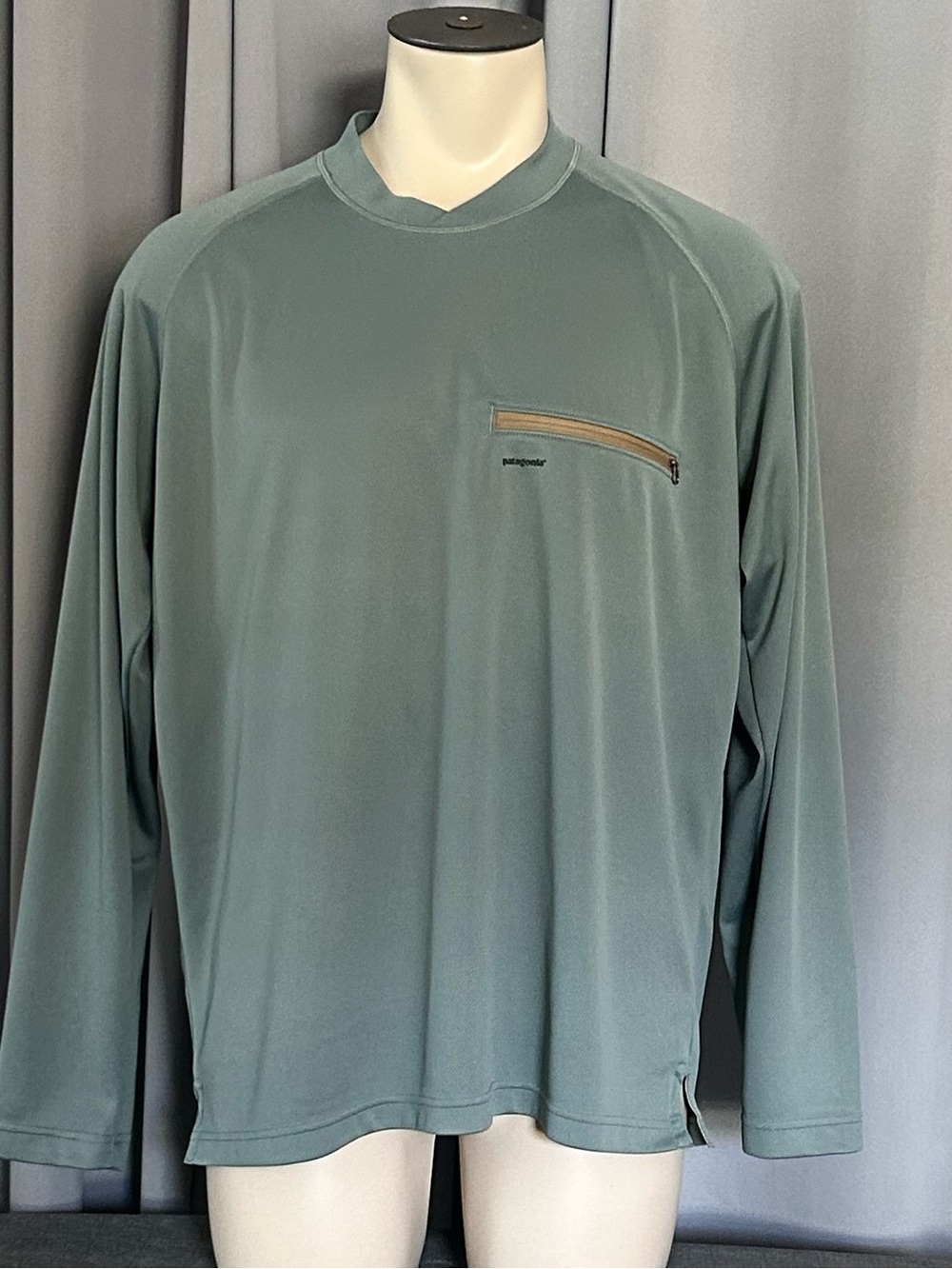 Patagonia Fishing Shirt Mens XL Green Performance Pullover Long Sleeve